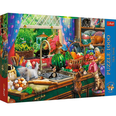 Jucării și jocuri - PUZZLE TREFL 1000 PREMIUM PLUS TEA TIME PISICI NAZDRAVANE