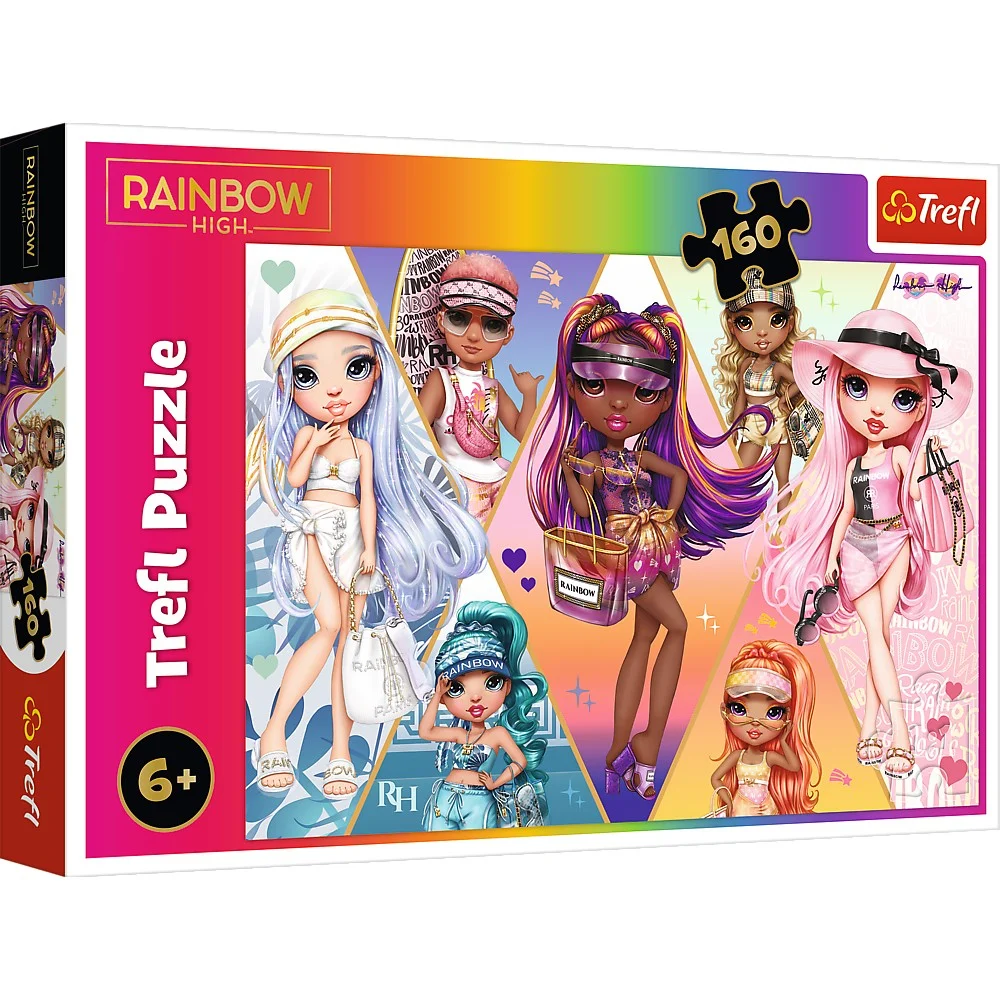 Jocuri educative și de societate - Puzzle 160 piese Rainbow High Fetele cochete Trefl