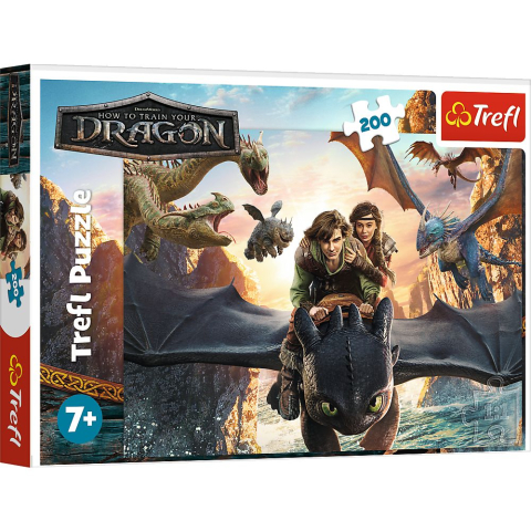 Jucării și jocuri - PUZZLE TREFL 200 CUM SA ITI DRESEZI DRAGONUL TOOTHLESS SI PRIETENII