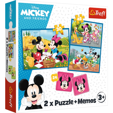 Jucării și jocuri - PUZZLE TREFL 2IN1 MEMO DISNEY EROII DISNEY