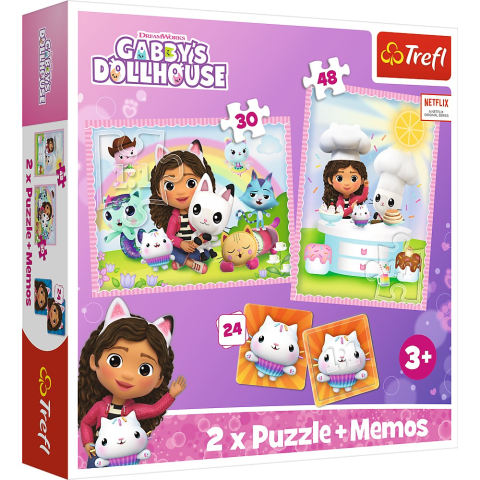 Puzzle - PUZZLE TREFL 2IN1 MEMO GABBYS DOLLHOUSE GABI SI PRIETENII EI