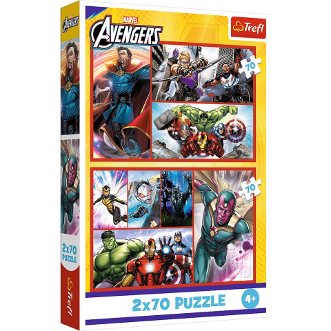 Jucării și jocuri - PUZZLE TREFL 2X70 MARVEL AVENGERS MISIUNEA SUPER EROILOR MARVEL AVENGERS