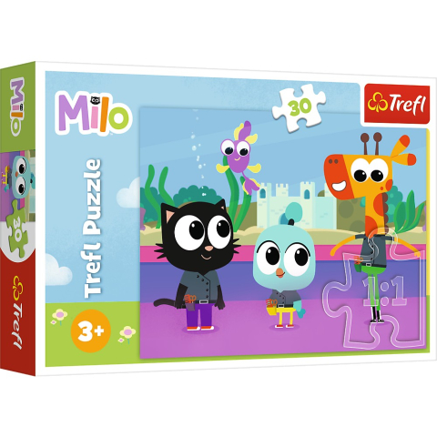 Jucării și jocuri - PUZZLE TREFL 30 PLANETA MILO PISICA MILO