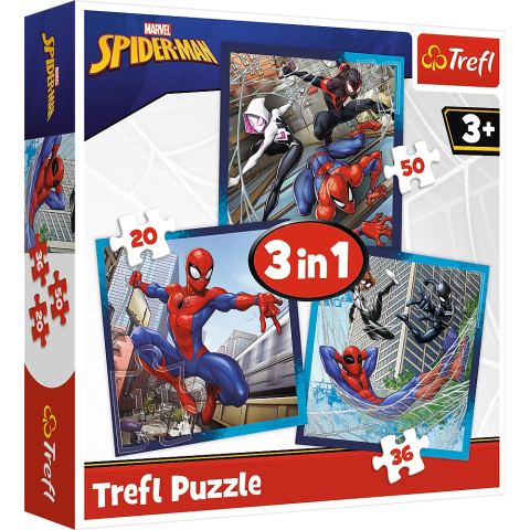 Jucării și jocuri - PUZZLE TREFL 3IN1 DISNEY MARVEL SPIDERMAN