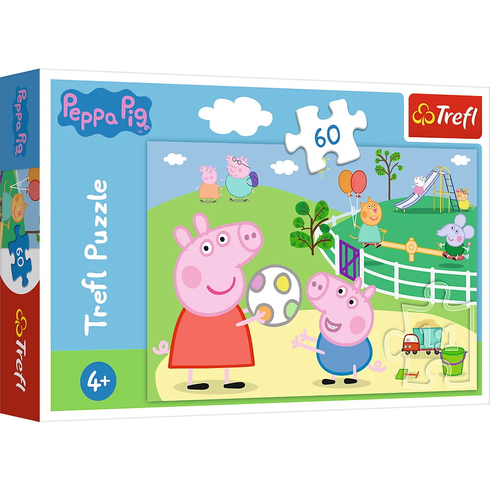 Jocuri educative și de societate - Puzzle 60 piese Peppa Pig Distractie cu prietenii Trefl