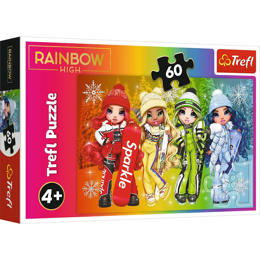 Jocuri educative și de societate - Puzzle 60 piese Rainbow High Papusile Jucause Trefl