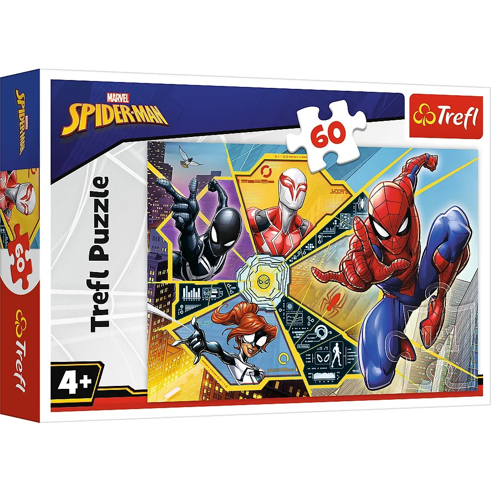 Jocuri educative și de societate - Puzzle 60 piese Marvel Spiderman Panza de paianjen Trefl