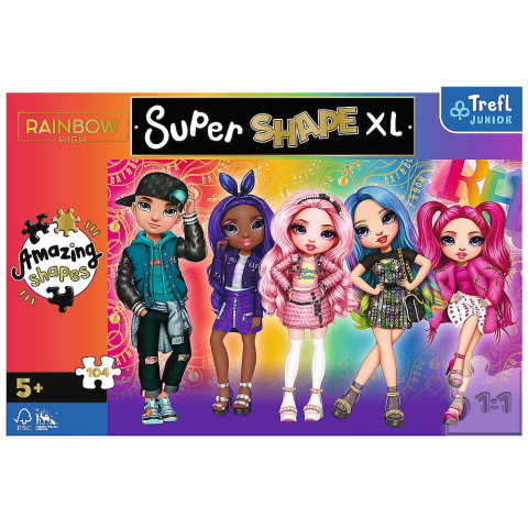 PUZZLE TREFL PRIMO SUPER SHAPE XXL 104 RAINBOW HIGH [2]