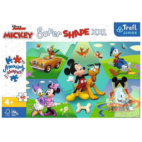 PUZZLE TREFL PRIMO SUPER SHAPE XXL 60 DISNEY MICKEY AMUZANTUL [2]
