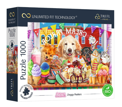 Jocuri educative și de societate - Puzzle 1000 piese Cuteness overload Doggy Peekers Trefl Prime UFT