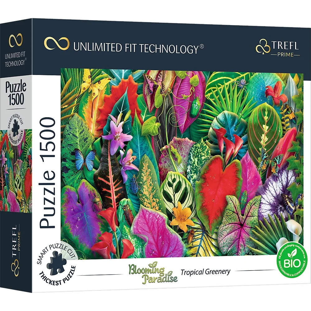 Jocuri educative și de societate - Puzzle 1500 piese Tropical Greenery Trefl Prime Unlimited Fit Technology