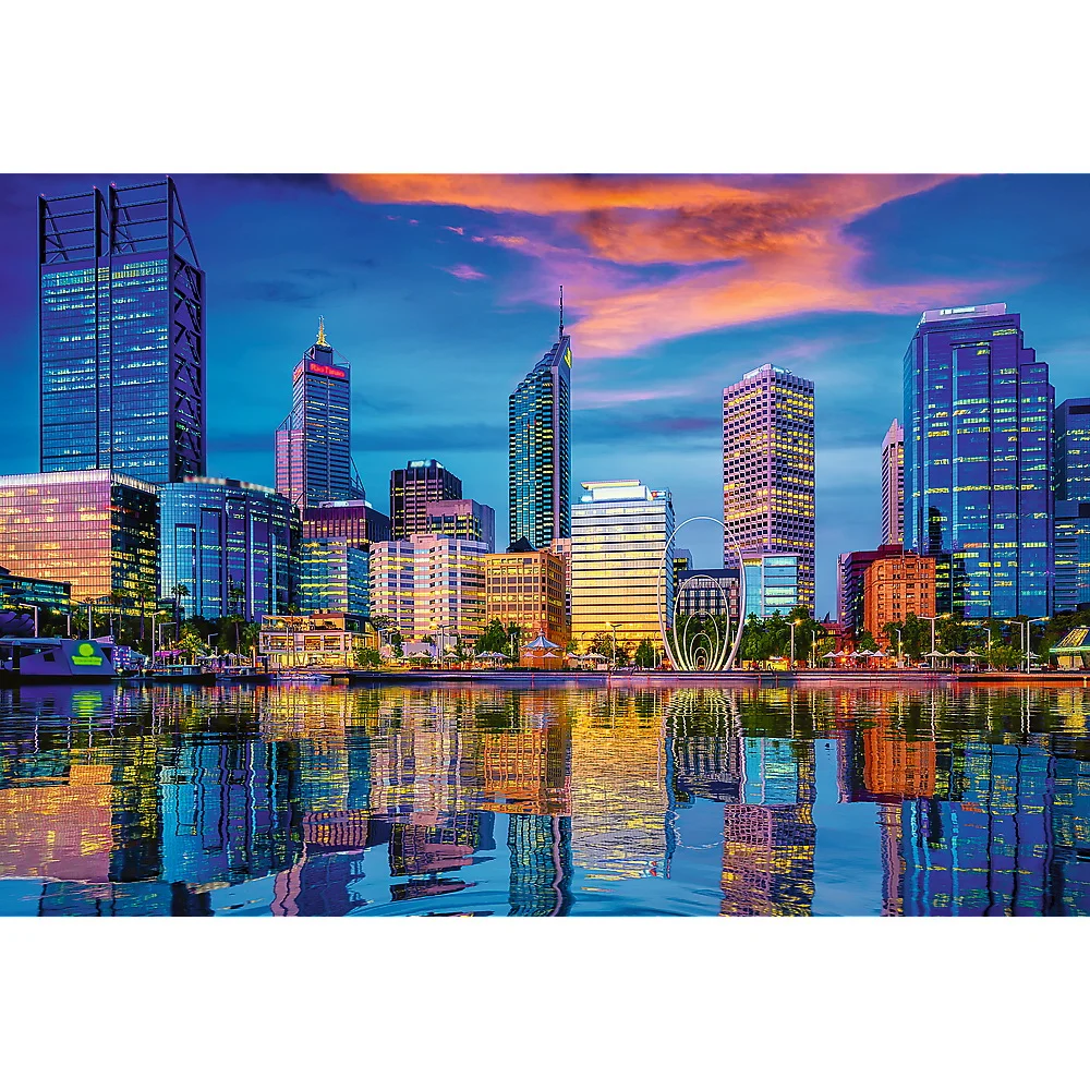 Puzzle 1500 piese Reflexia Orasului Perth Australia Trefl Prime Unlimited Fit Technology [1]