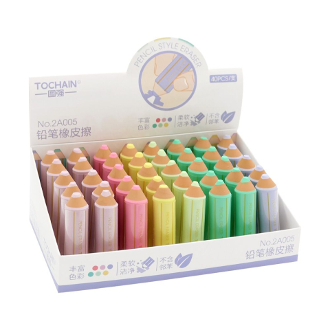 Radiera TOCHAIN in forma de creion culori pastelate diverse modele [1]