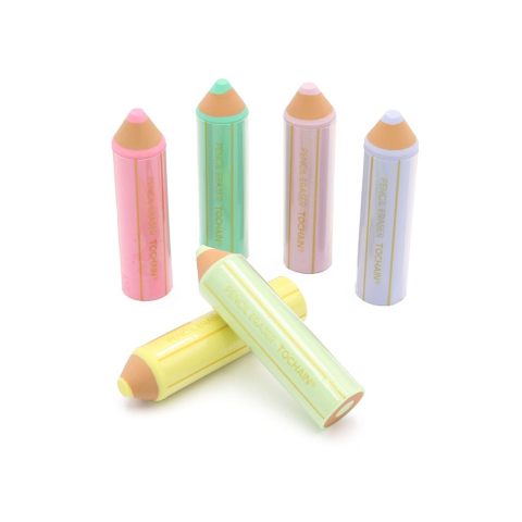 Instrumente de scris - Radiera TOCHAIN in forma de creion culori pastelate diverse modele