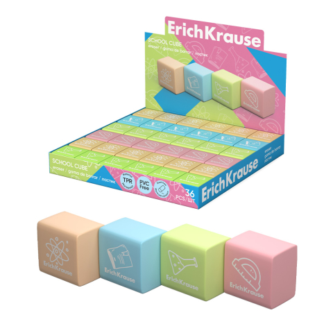 Radiera Erich Krause School Cube culori pastelate [0]
