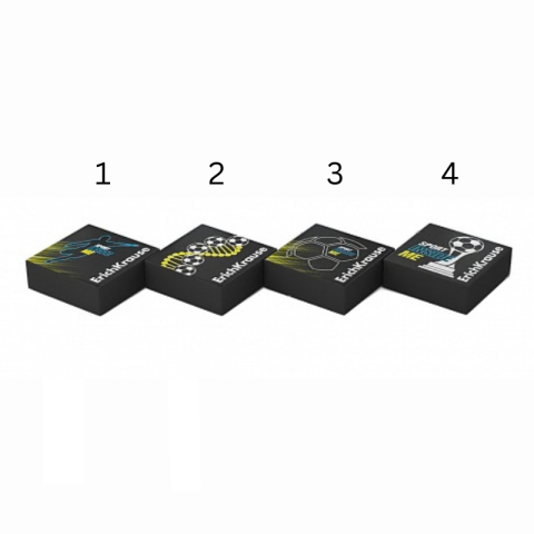 Radiera ErichKrause Sport DNA 32 x 32 mm negru modele diferite [1]