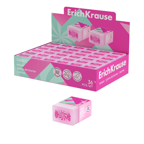 Instrumente de scris - Radiera ErichKrause Candy 30 x 22 x 15.5 mm roz