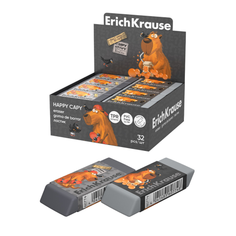 Rechizite școlare - Radiera ErichKrause Happy Capy 6x2.5 cm