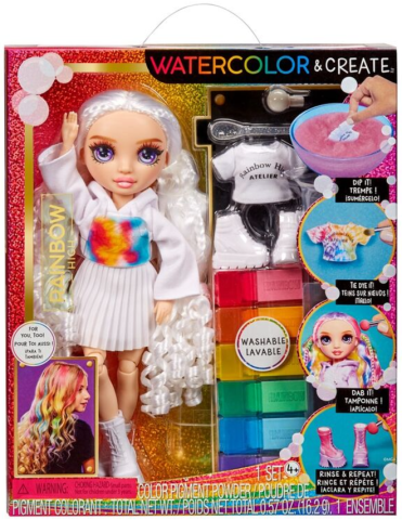 Păpuși și accesorii - Papusa Rainbow High Watercolor Ochii mov