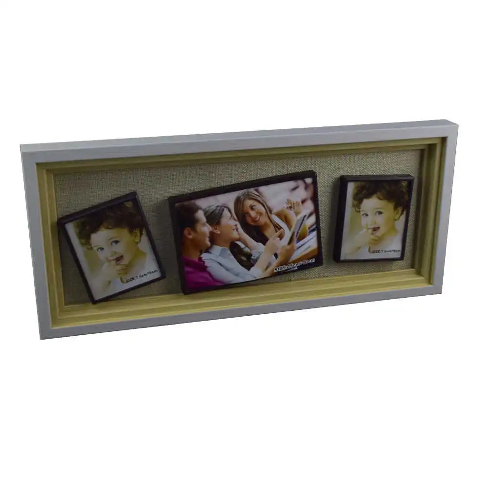 Rame și albume foto - Rama foto cu 3 magneti din lemn 43 x 3 x 19 cm