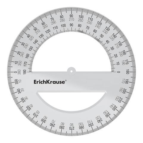 Raportor plastic ErichKrause Clear transparent 360 grade 12 cm [1]