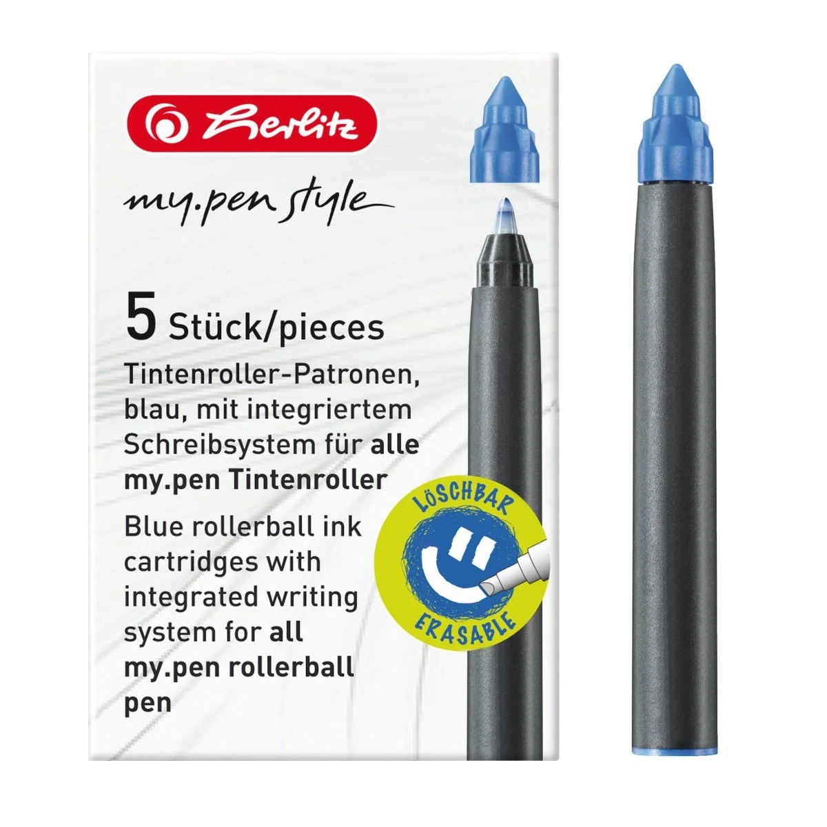 Rollere și finelinere - Rezerva roller My.Pen 5 buc /set albastru blister Herlitz