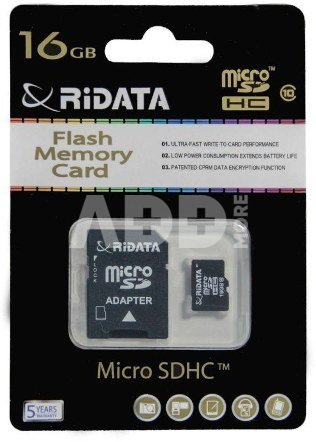 Memorii și stocare - Card memorie Ridata Ritek MicroSDHC 16GB cl10