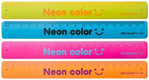 Rigle și Echere - Rigla flexibila tip bratara Deli 18 cm culori neon