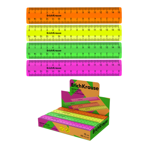 Rechizite școlare - Rigla plastic 15cm Erich Krause diverse culori