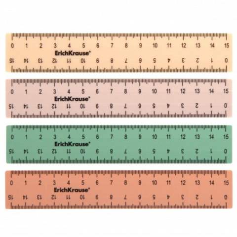Rechizite școlare - Rigla plastic 15 cm Pastel Powder ErichKrause