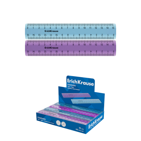 Rigle și Echere - Rigla plastic 15cm standard erich asortat erk052981