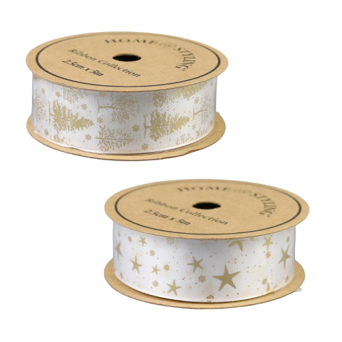 Noutăți Librăria Compas - Rola panglica cu motive de Craciun 2.5cm x 5m