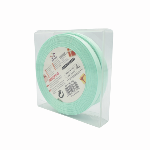 Accesorii pentru impachetat - Rola panglica satin 0.6 cm x 23 m verde menta Party Go