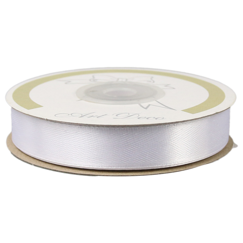 Funde și panglici - Rola panglica satin alb 15mm x 25m Art Deco
