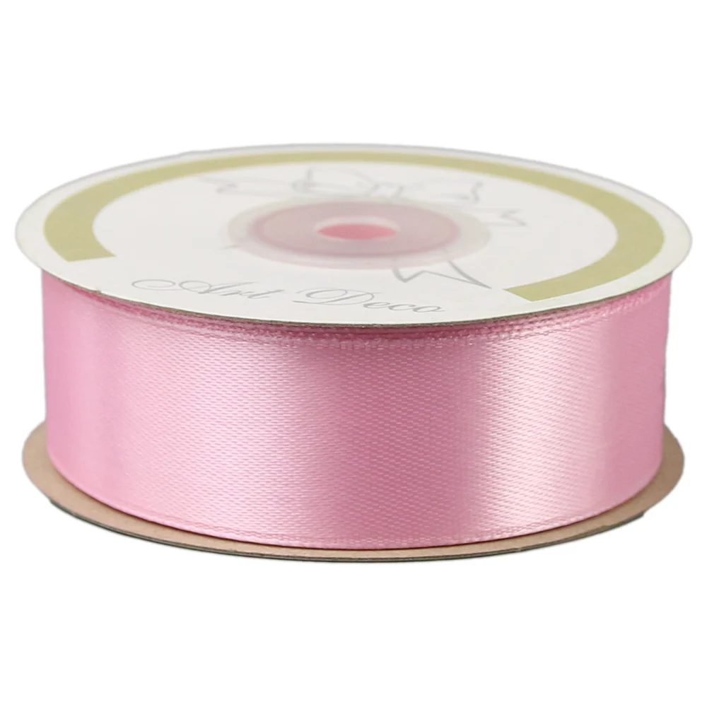 Funde și panglici - Rola panglica satin roz 25 mm x 25 m Art Deco
