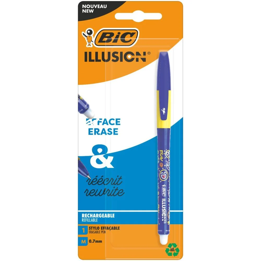 Pix roller cu cerneala termosensibila 0.7 mm albastru BIC Illusion [1]