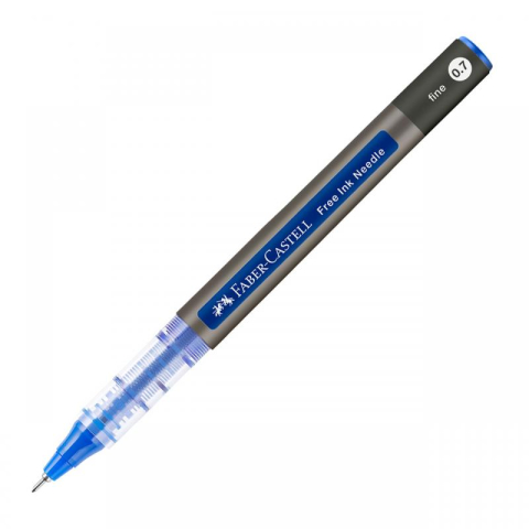 Rollere și finelinere - Roller Free Ink Needle Faber-Castell 0.7 mm albastru