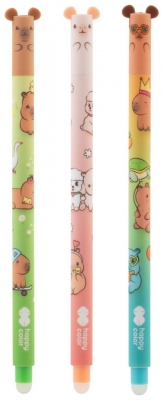 Instrumente de scris - Roller gel cu rescriere Happy Color Capybara Fun 0.5 mm cerneala albastra diverse culori