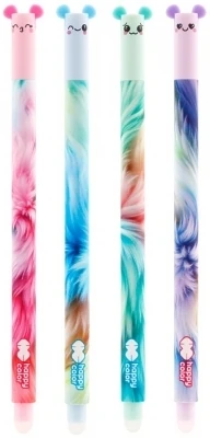 Instrumente de scris - Roller gel cu rescriere Fluffy Ears Happy Color albastru 0.5 mm
