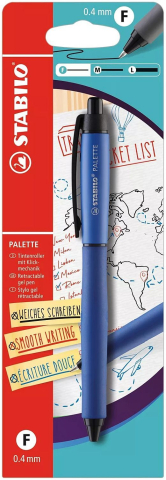 Instrumente de scris - Pix cu gel retractabil F 0.4 mm albastru Stabilo Palette