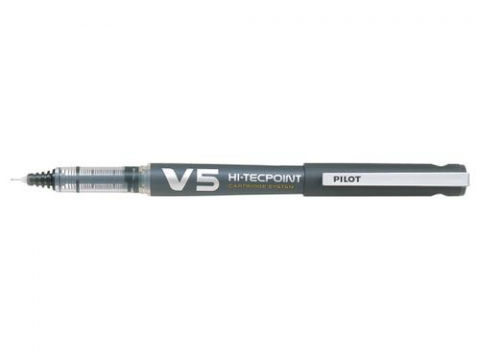 Rollere și finelinere - Roller V5 Hi-Tecpoint reincarcabil 0.3 mm negru Pilot