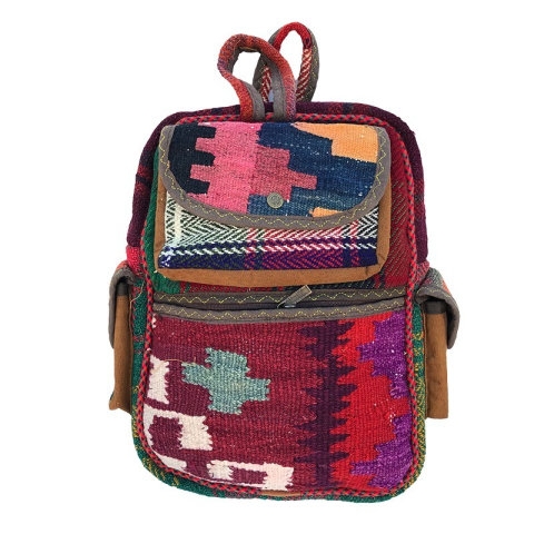 Ghiozdane și rucsacuri - Rucsac textil 32x40 cm multicolor model traditional