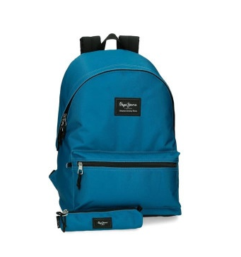 Ghiozdane și rucsacuri - Rucsac cu compartiment laptop + penar tubular 35.5 x 26 x 3cm albastru