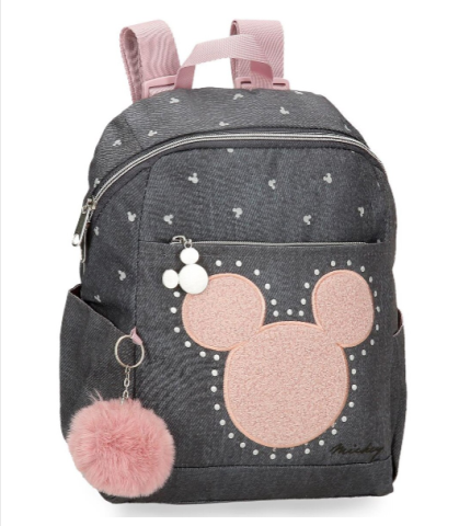 Ghiozdane și rucsacuri - Rucsac scoala fete Mickey Disney 25.5 x 35 x 14 cm gri