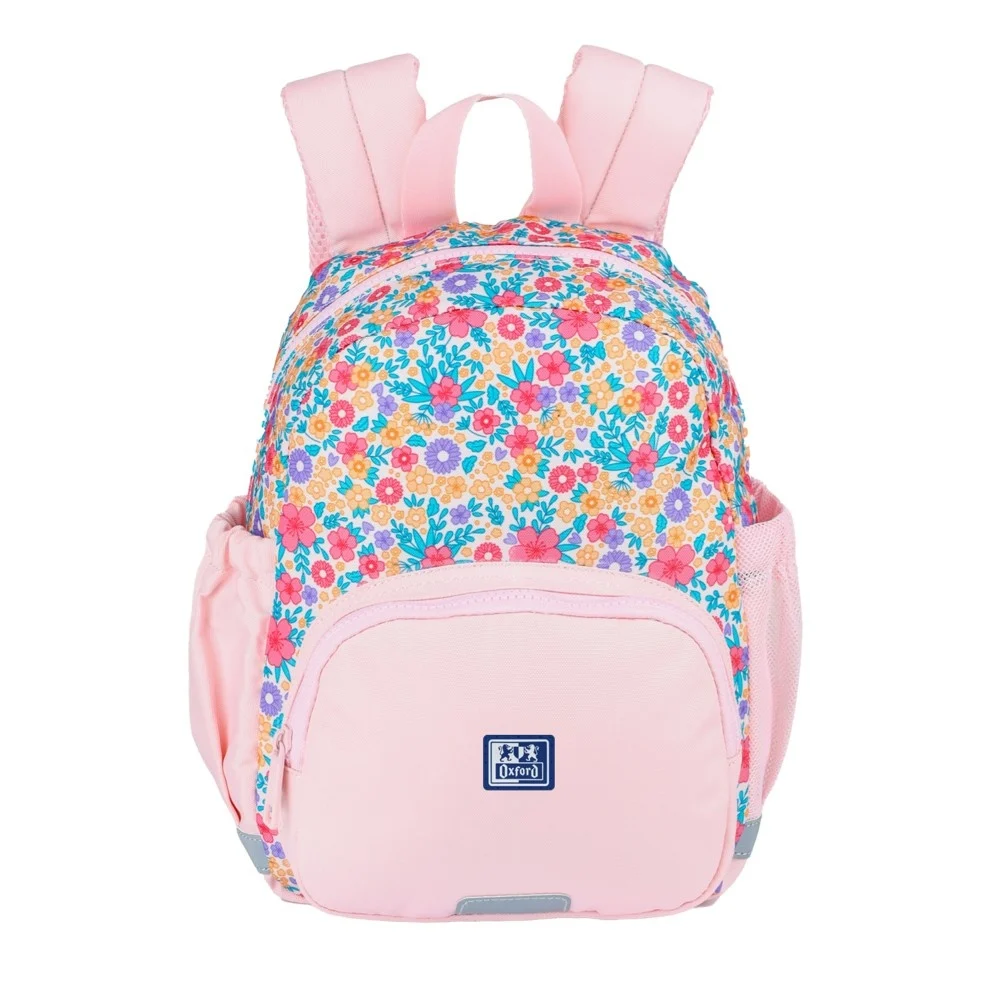 Rechizite școlare - Ghiozdan gradinita Oxford Flowers 31x23x12 cm roz