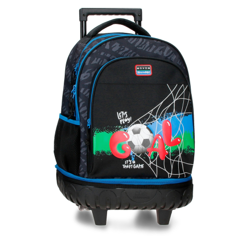 Ghiozdane și rucsacuri - Rucsac troller detasabil Movom Offside 2 roti negru 21x43x32 cm