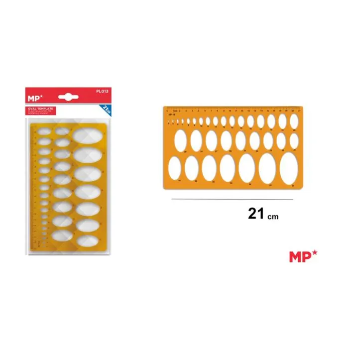 Craft și modelaj - Sablon plastic MP figuri geometrice oval 21 cm