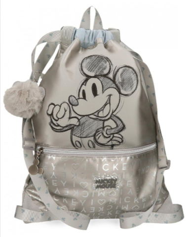 Rucsacuri școlare și  casual - Sac scoala fete Mickey Mouse 100 gri 35 x 46 x 1 cm