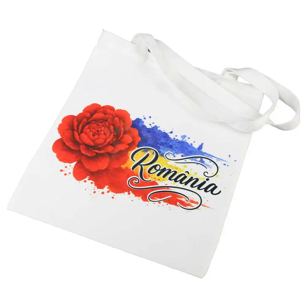 Casă și decorațiuni - Sacosa textil Romania 30x35 cm bujor