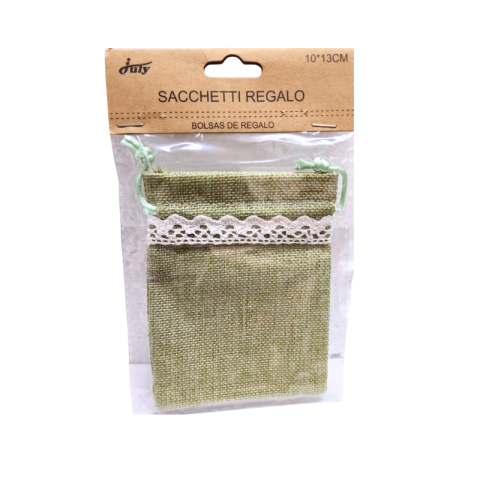 Artă și creativitate - Saculet textil verde 10x13cm